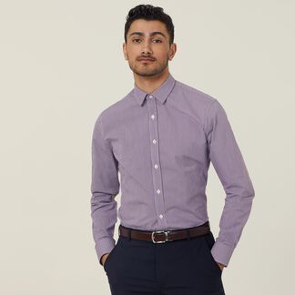 Avignon Gingham Check Stretch Long Sleeve Slim Shirt