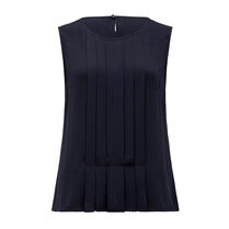 Sleeveless Pleat Front Blouse