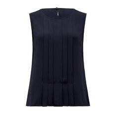 Sleeveless Pleat Front Blouse