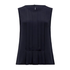Sleeveless Pleat Front Blouse