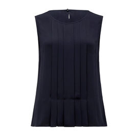 Sleeveless Pleat Front Blouse