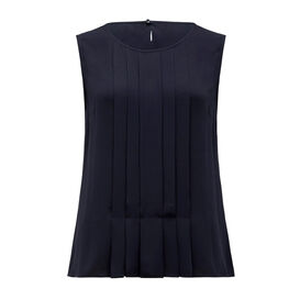 Sleeveless Pleat Front Blouse