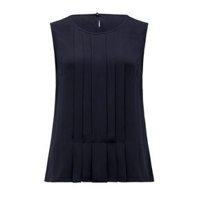 Sleeveless Pleat Front Blouse