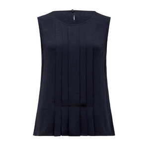 Sleeveless Pleat Front Blouse
