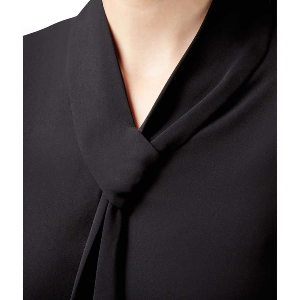 Long Sleeve Tie Neck Blouse Soft Georgette