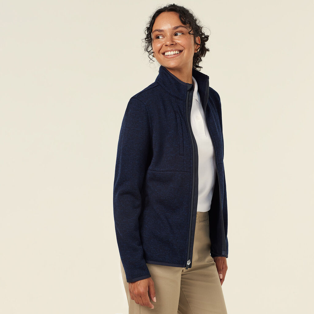 Textured Fleece Zip Front Jacket