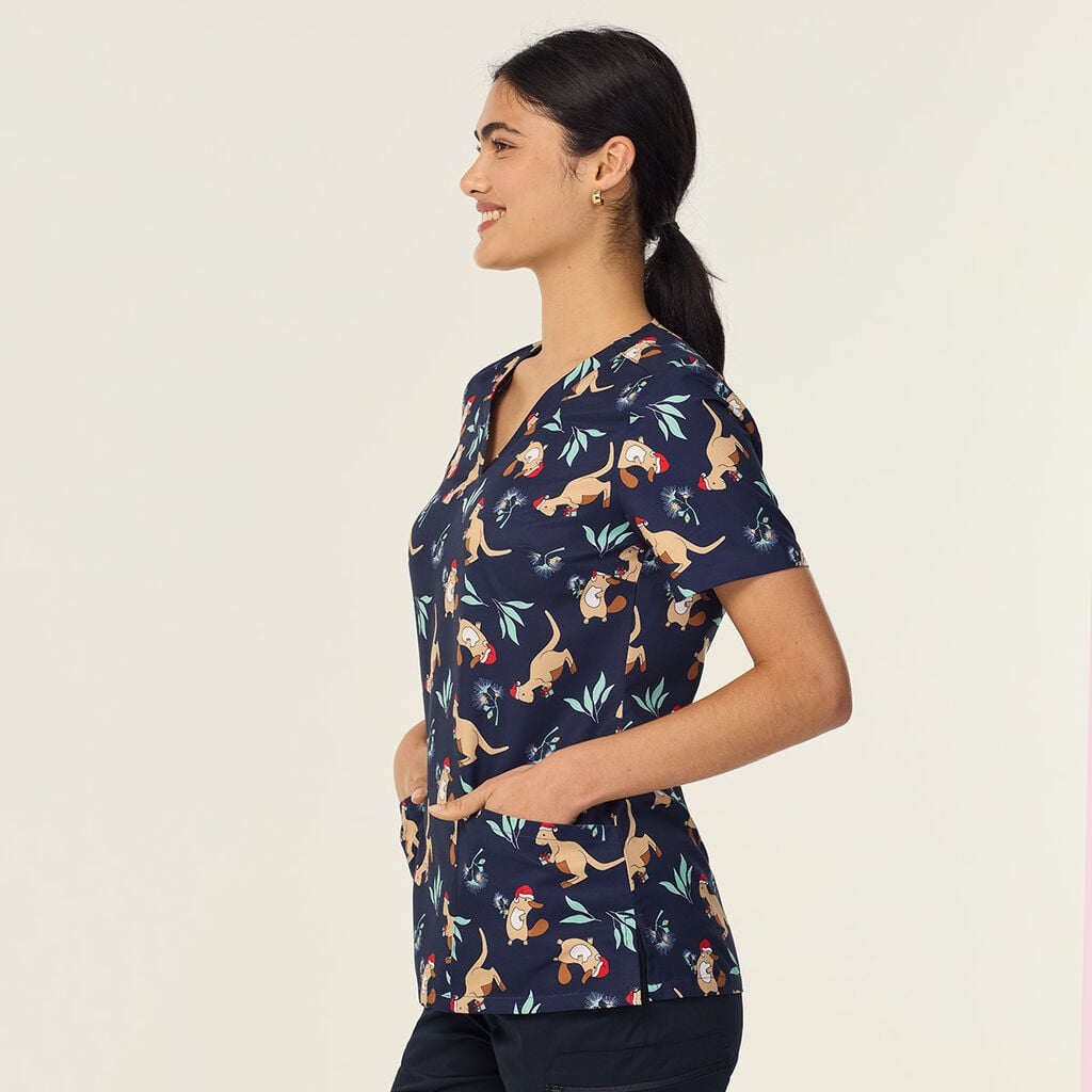 Native Festive Scrub Top