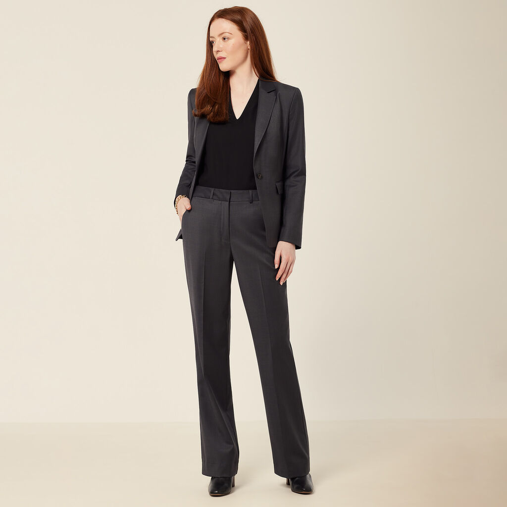 Wool Blend Twill  Secret Waist Regular Fit Pant