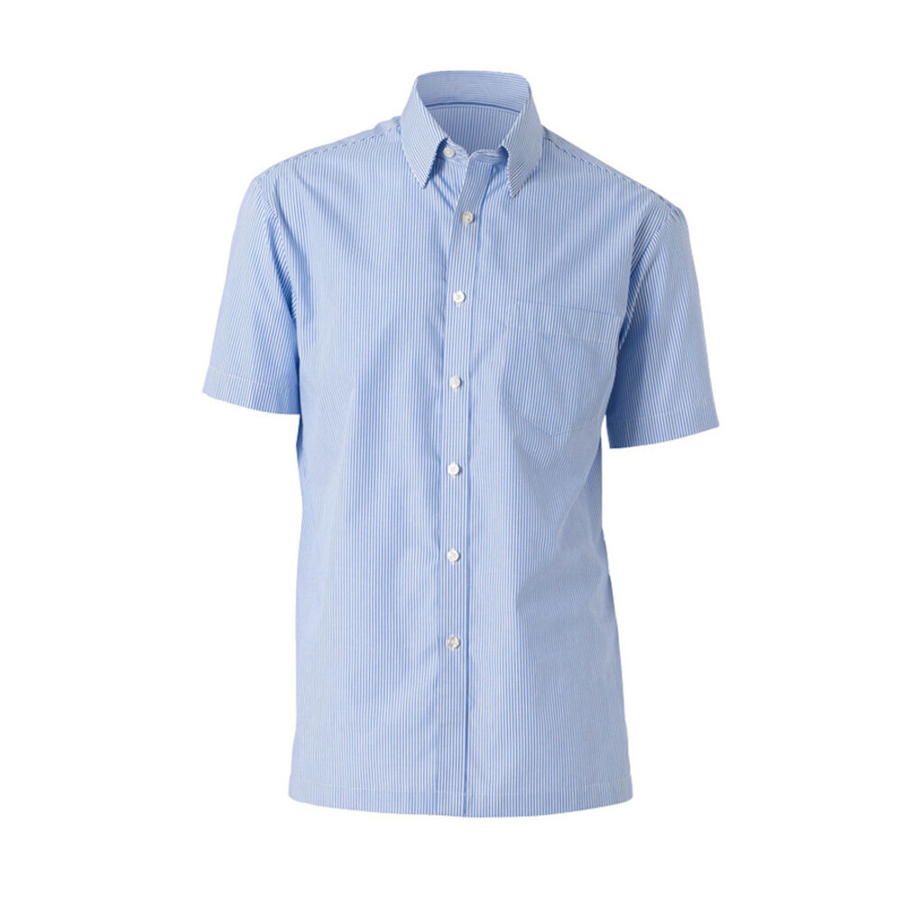 Stripe Short Sleeve Button Down Collar Shirt