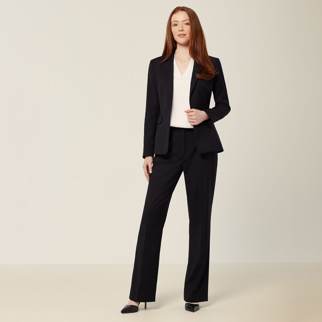 Wool Blend Twill  Secret Waist Regular Fit Pant