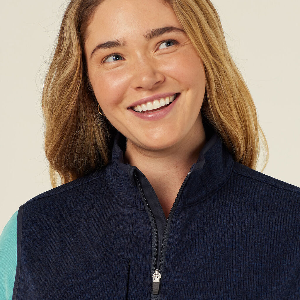 Textured Fleece Zip Front Vest