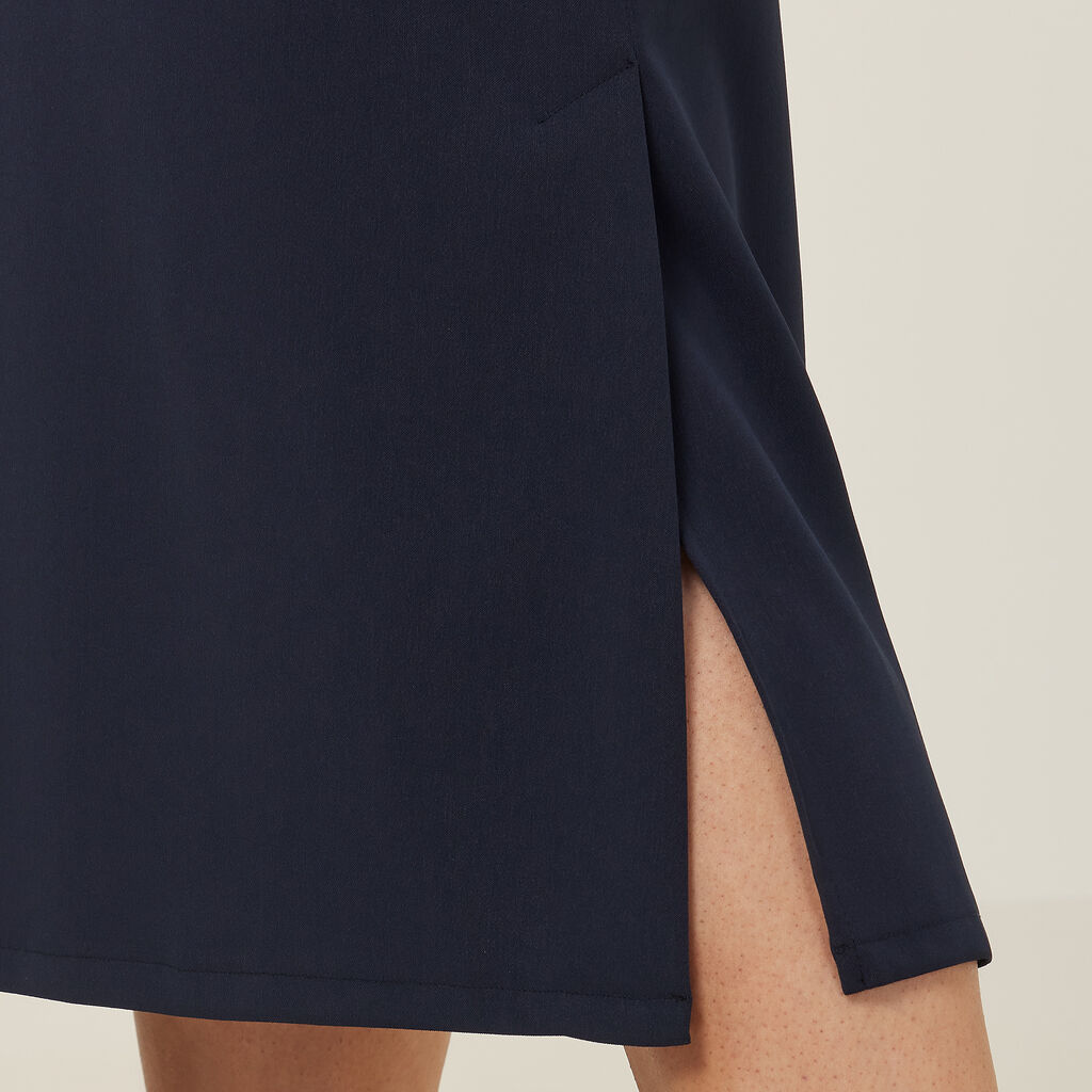 Crepe Stretch Midi Length A-line Skirt