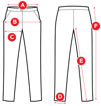 Pants - measuring diagram