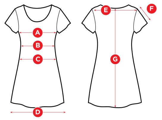 Dresses - measuring diagram