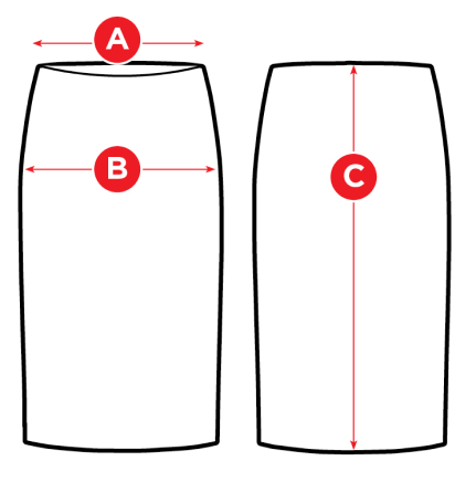 Skirts - measuring diagram
