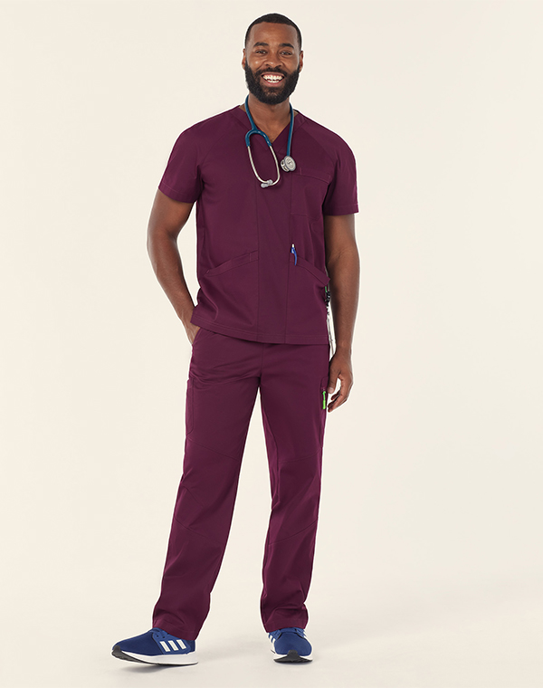 Next-Gen Antibacterial Carl Scrub Top in Blackberry