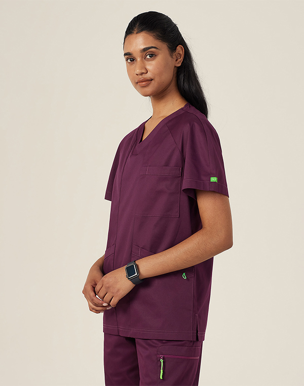 Next-Gen Antibacterial Carl Scrub Top in Blackberry