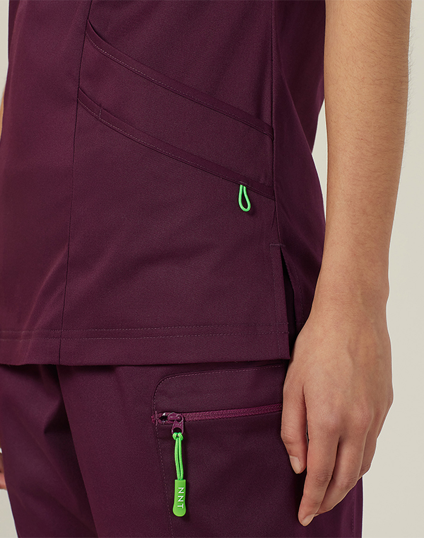 Next-Gen Antibacterial Active Florence Scrub Top in Blackberry