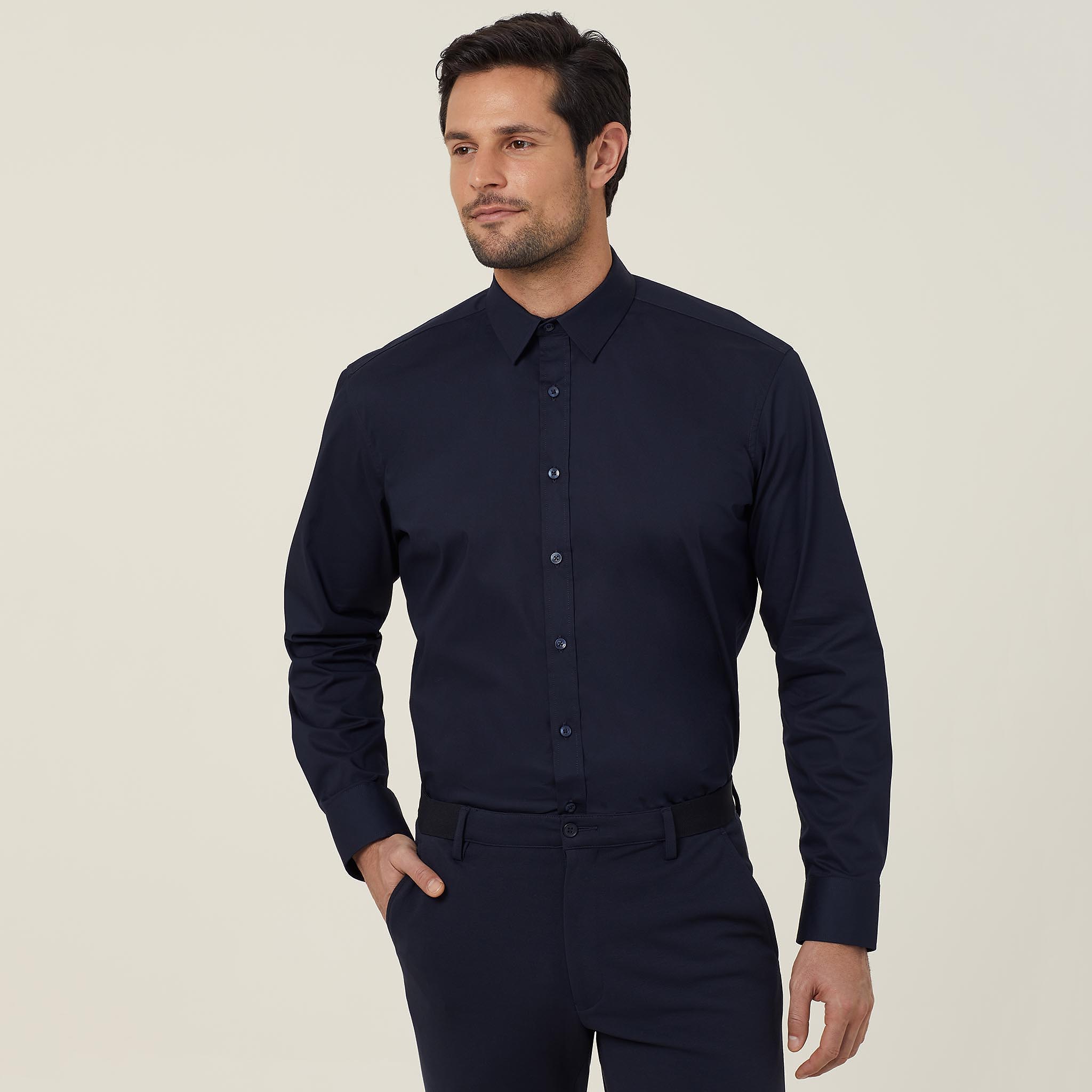 El General Navy Blue Casual Long-Sleeve Shirt 44594 main image 1