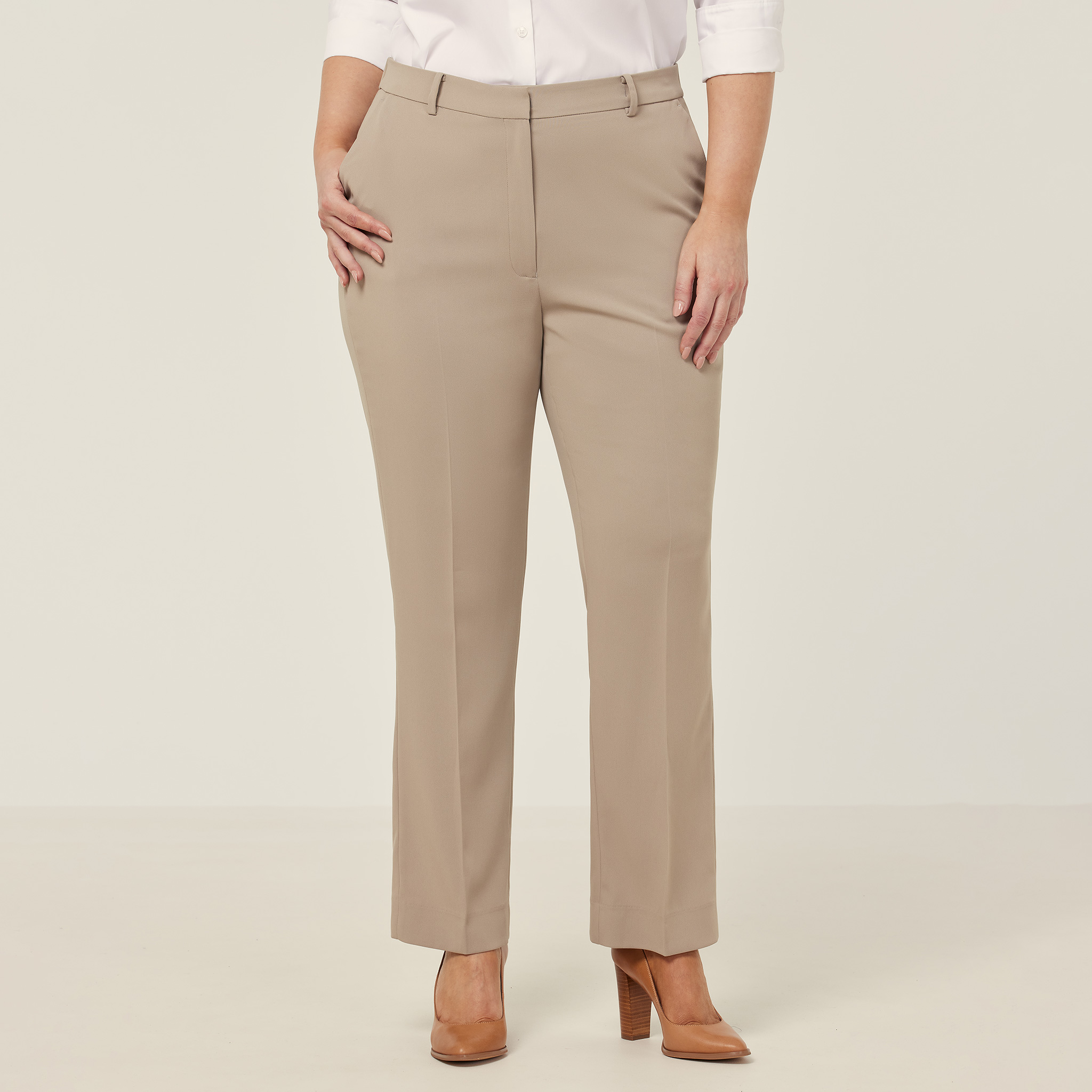 Victory Straight Leg Pant - Black - Cream/Beige Stripe