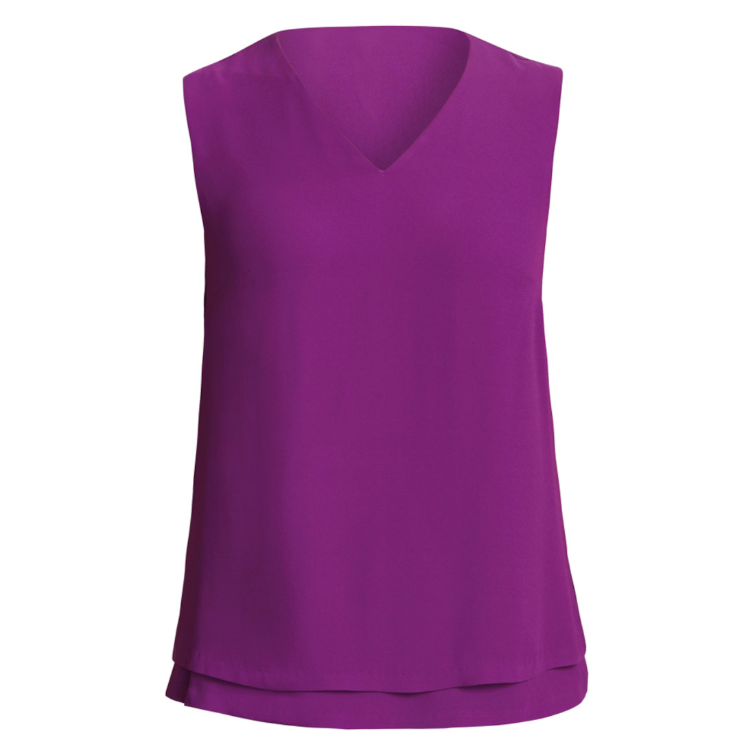 Sleeveless V-Neck Layered Top, purple | NNT Uniforms