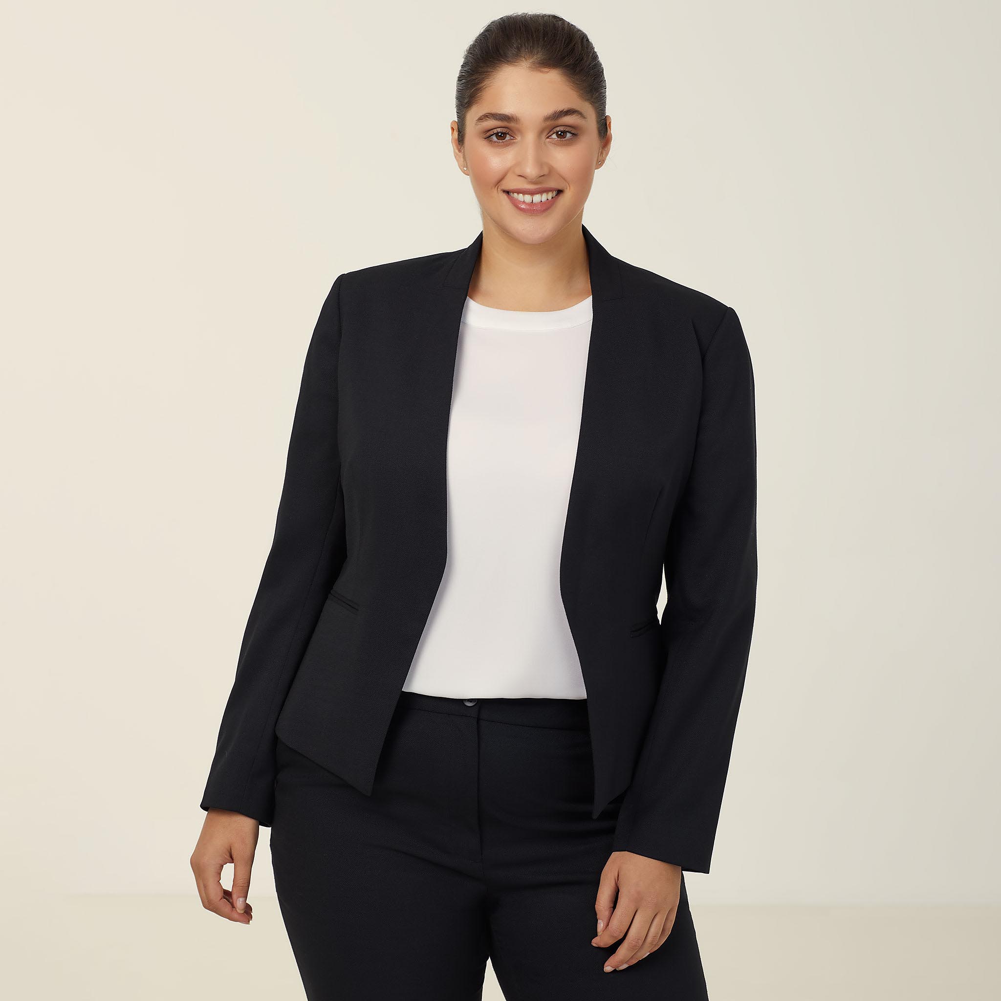 Dobby Stretch Edge to Edge Jacket, black | NNT Uniforms