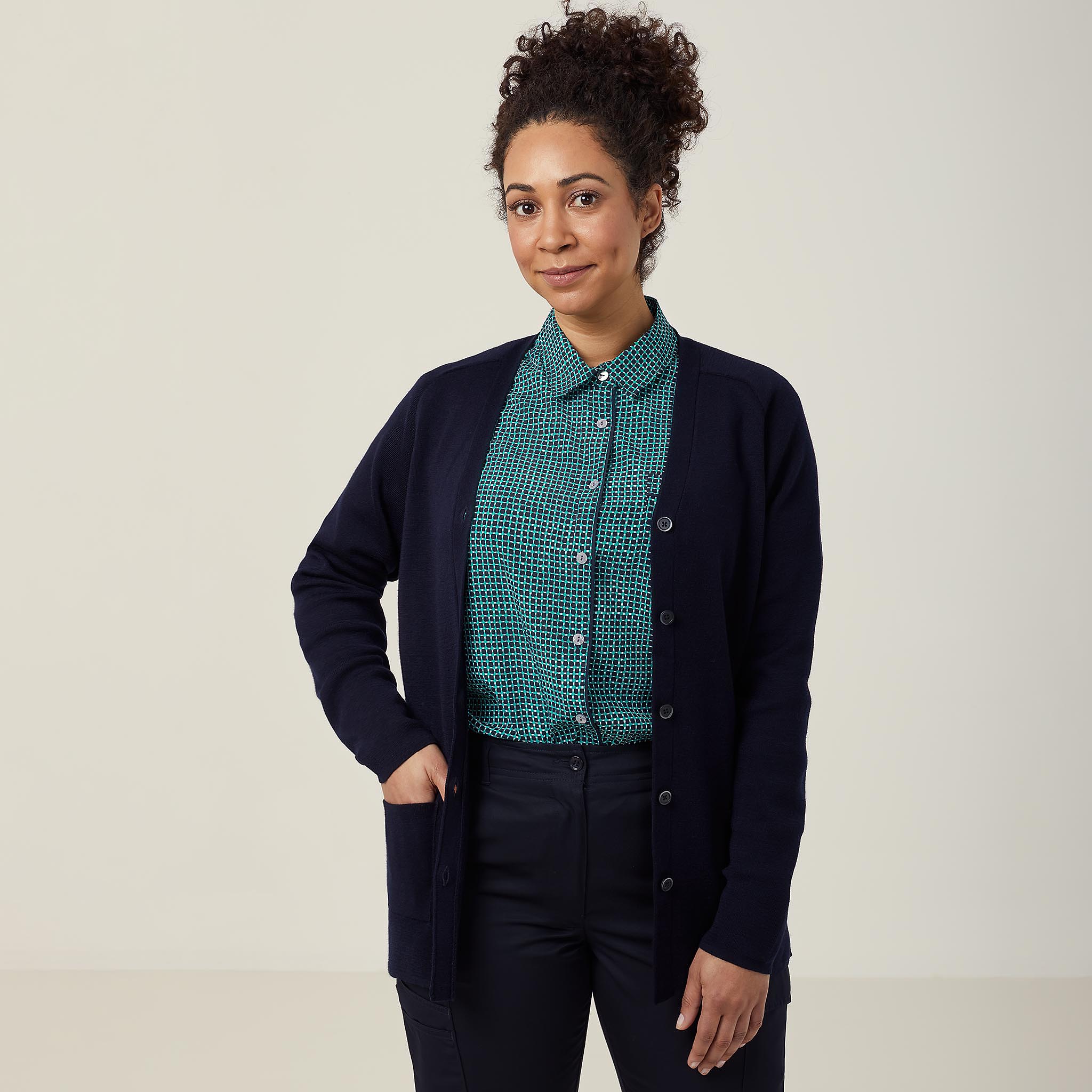 V-Neck Cardigan - Navy main image 1