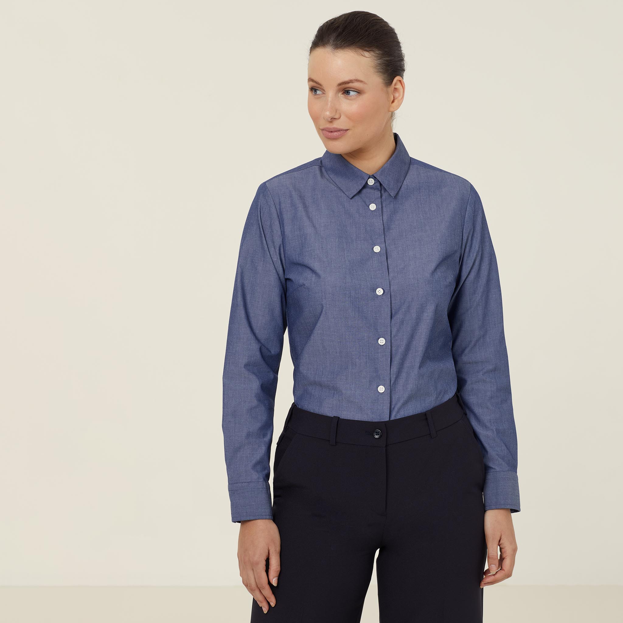 Long Sleeve Chambray Shirt, blue | NNT Uniforms